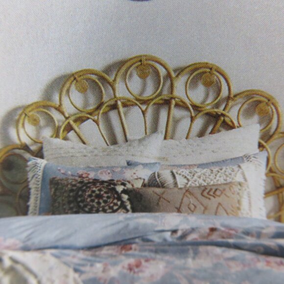 Twin Duvet Global Caravan Standard Sham Blue Floral Casual Cover 2 Piece Set Goa - Picture 12 of 12